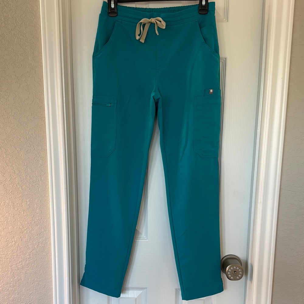 Teal Drawstring Figs scrub Pants